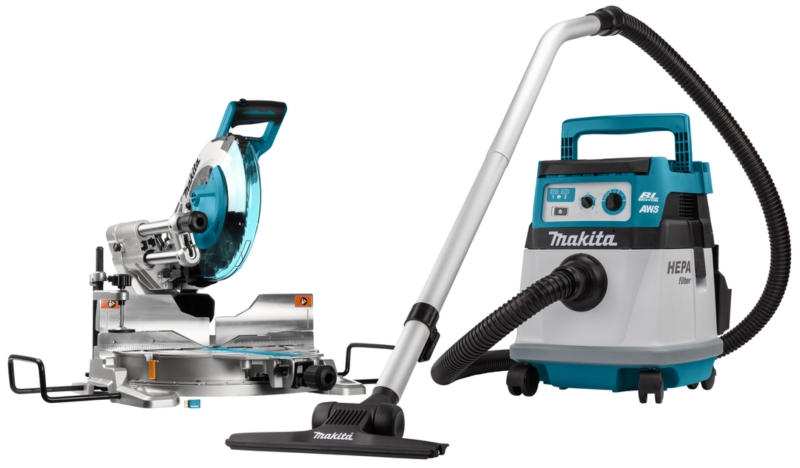 Makita DLX2379UX1 2x18V Li-Ion Accu Combiset Voor Afkorten En Stofzuigen - 260mm - Koolborstelloos