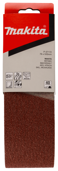 Makita P-37172 Schuurband Red - K40 - 76 X 533mm (5st) - Detailed view of the product
