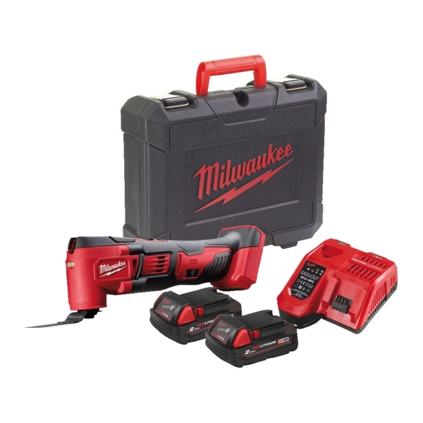 Milwaukee M18 BMT-421C 18V Li-Ion Accu Multitool Set (1x 4.0Ah&1x 2.0Ah Accu) + 8 Delige Accessoireset In HD-Box