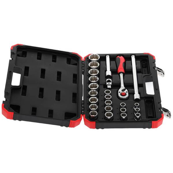 Gedore RED R69013024 24-delige Dopsleutelset - 1/4''En 1/2'' - Detailed view of the product