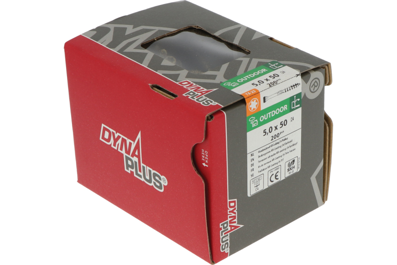 DynaPlus 0283.08.41901 Vlonderschroef - TX20 - 5.0 X 50/30mm - 60 Graden Platkop - Deeldraad - Verzinkt (200st) - Detailed view of the product