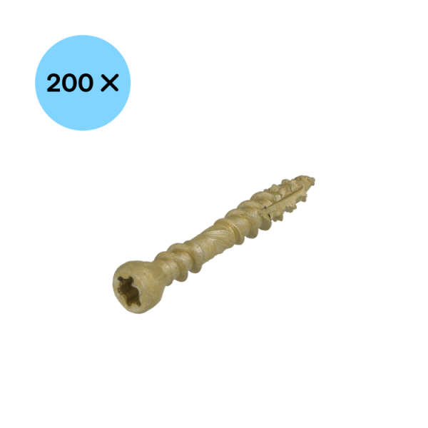 DynaPlus 0283.08.41901 Vlonderschroef - TX20 - 5.0 X 50/30mm - 60 Graden Platkop - Deeldraad - Verzinkt (200st) - Detailed view of the product