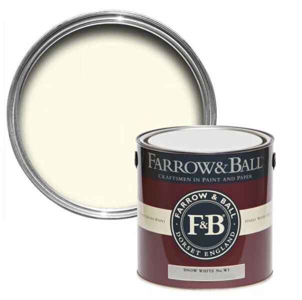 Farrow&Ball Flat Eggshell Snow White No.W1 - 5L afbeelding