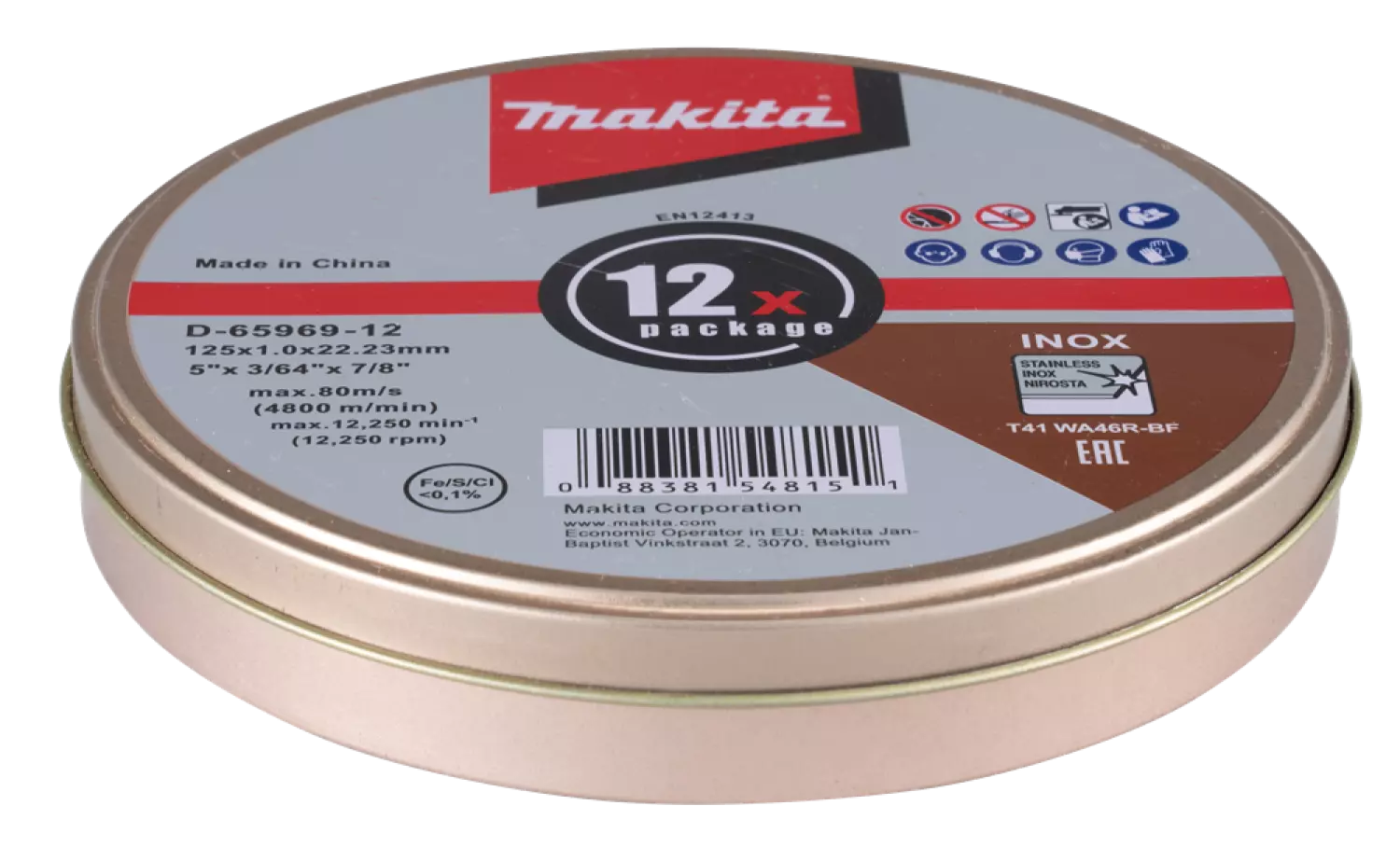 Makita D-65969-12 Doorslijpschijf Rvs (12 Stuks)