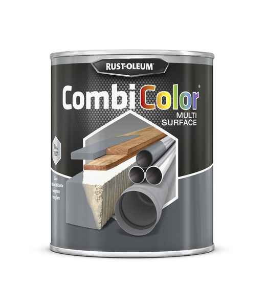 rust-oleum combicolor multi-surface hoogglans ral 7001 staalgrijs 0.75 ltr