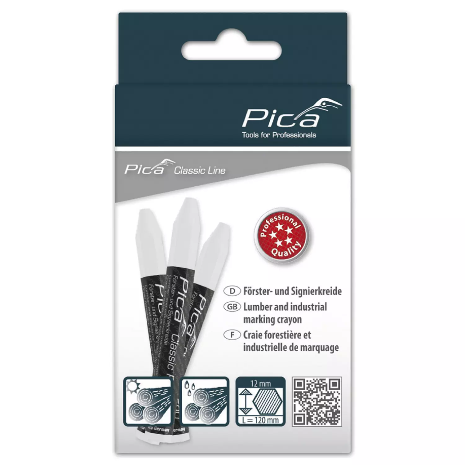 Pica 590/52 Markeerkrijt Pro - Wit - 12x120mm (12st) thumbnail 3