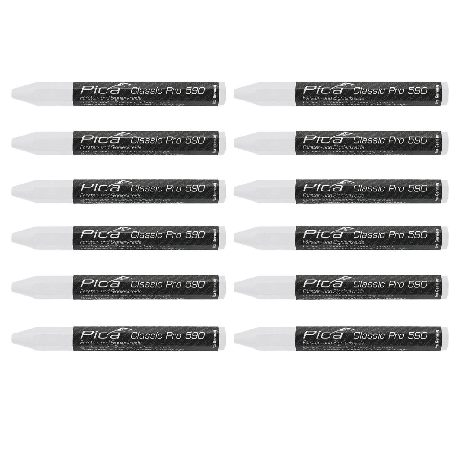 Pica 590/52 Markeerkrijt Pro - Wit - 12x120mm (12st)