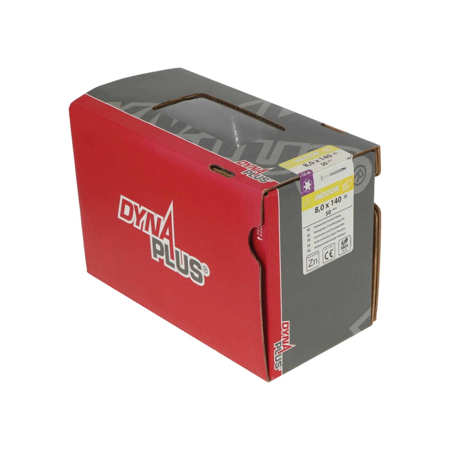 DynaPlus 0286.01.63001 Houtbouwschroef - TX40 - 8.0 X 140/60mm - Tellerkop - Deeldraad - Verzinkt (50st) thumbnail 3