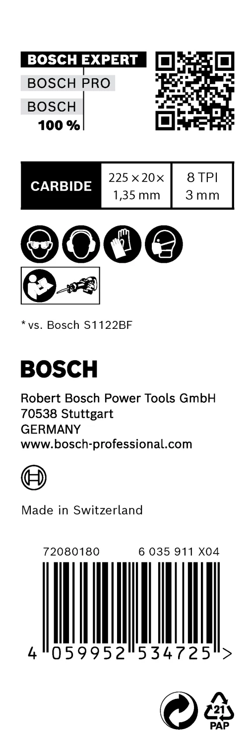 Bosch EXPERT S1157CHM Vehicle Rescue Reciprozaagblad - 175mm - Staal (10st) thumbnail 3