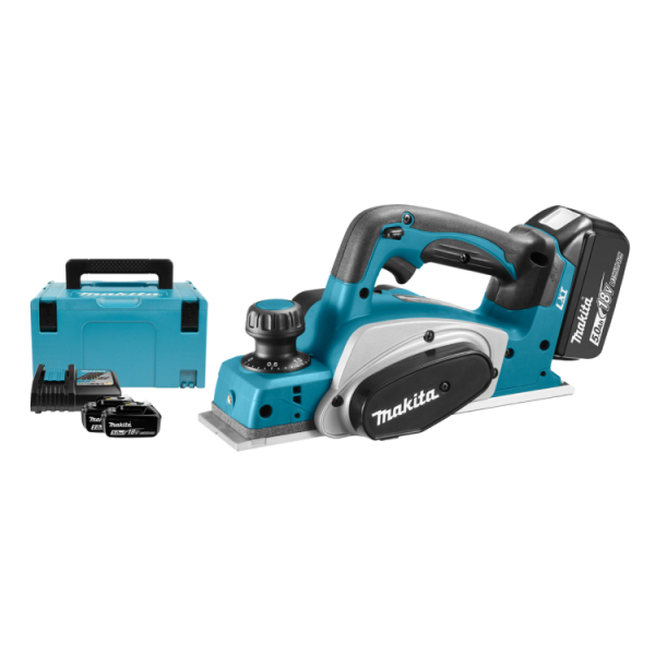 Makita DKP180RTJ 18V Li-Ion Accu Schaafmachine Set (2x 5.0Ah Accu) In Mbox - 82mm - 2mm - Default image for the product