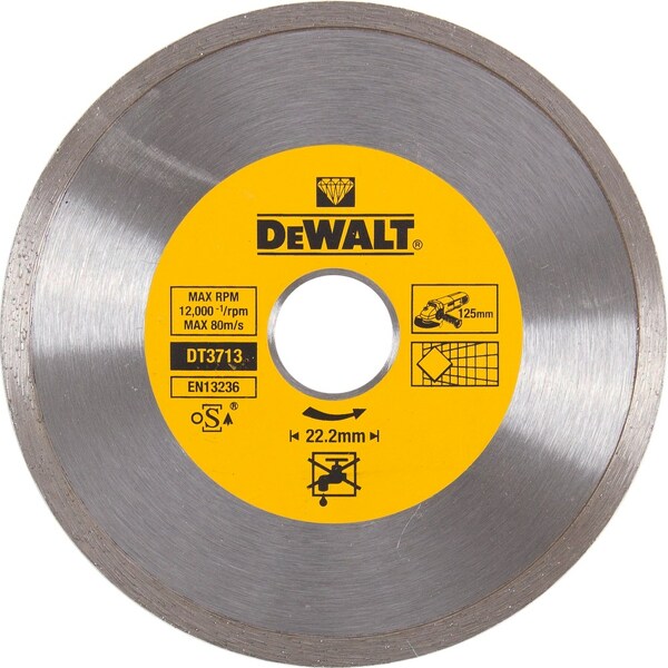 DeWALT DT3713 Diamantdoorslijpschijf - 125 X 22,23 X 1,6mm - Keramiek