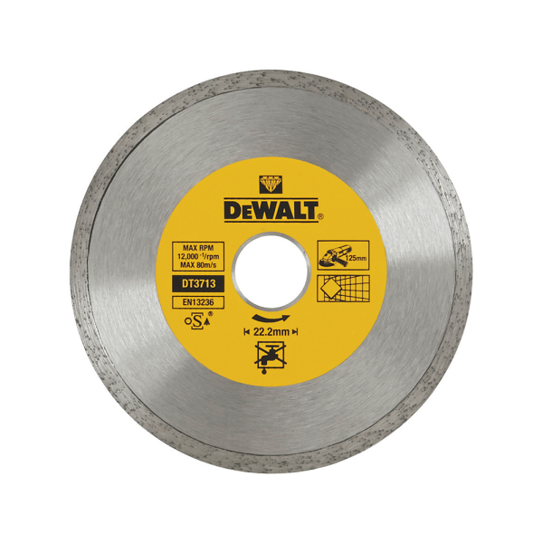 DeWALT DT3713 Diamantdoorslijpschijf - 125 X 22,23 X 1,6mm - Keramiek - Detailed view of the product