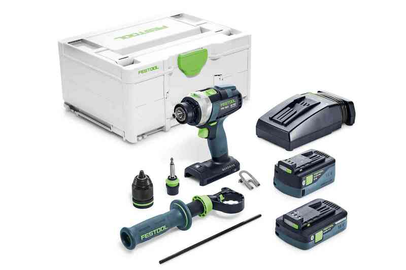 Festool TPC 18/4 5,2/4,0 I-Plus QUADRIVE 18V Li-Ion Accu Klopboormachine Set (1x 4,0Ah&1x 5,2Ah) In Systainer - 75Nm EAN: 4014549319932