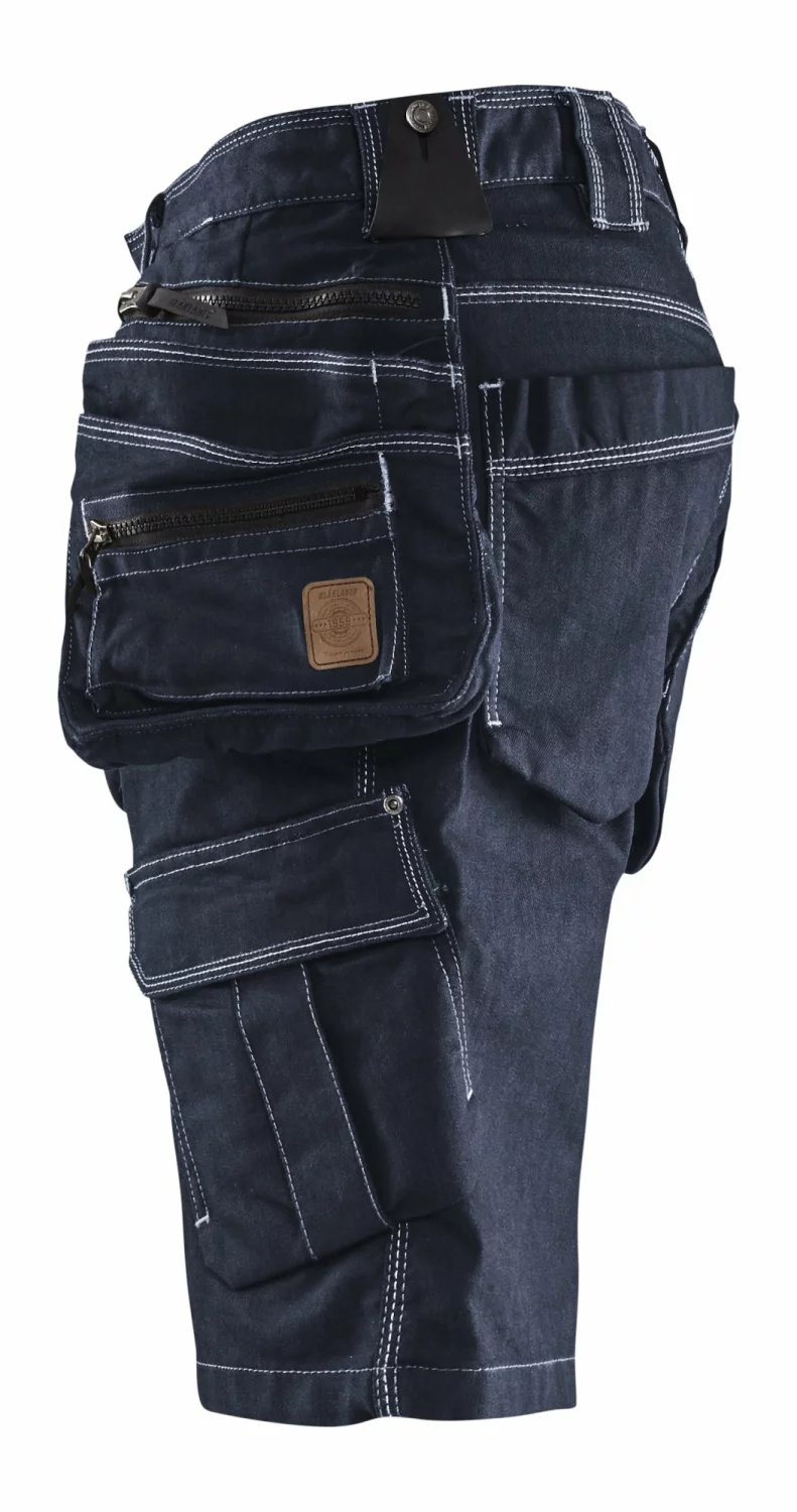 Blåkläder X1900 Werkbroek Kort Denim Stretch 1992 - Marineblauw - Maat 50 (M) thumbnail 3