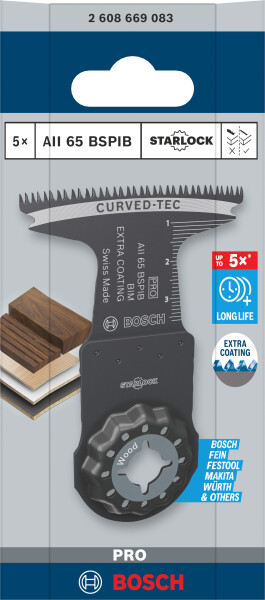 Bosch 2608669083 PRO / AII 65 BSPIB Invalzaagblad - 65 X 40mm - Hard Hout (5 St.) - Detailed view of the product