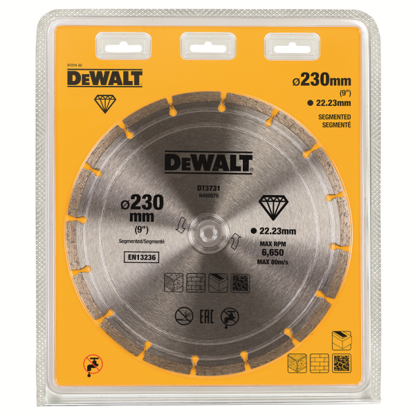DeWALT DT3731 Diamantdoorslijpschijf - 230 X 22,23 X 2,3mm - Beton - Steen - Detailed view of the product