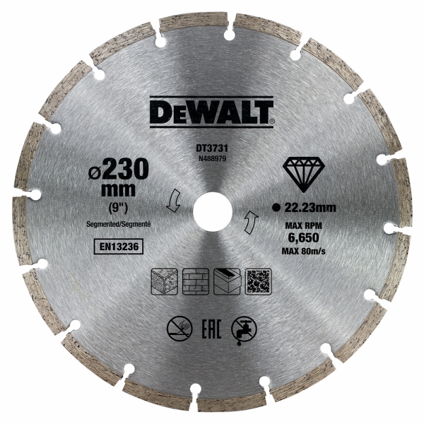 DeWALT DT3731 Diamantdoorslijpschijf - 230 X 22,23 X 2,3mm - Beton - Steen - Detailed view of the product