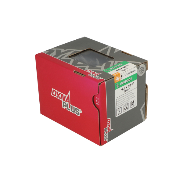 DynaPlus 0281.08.34001 Unischroef - TX25 - 4.5 X 60/35mm - Platkop - Deeldraad - Gecoat (200st) - Detailed view of the product