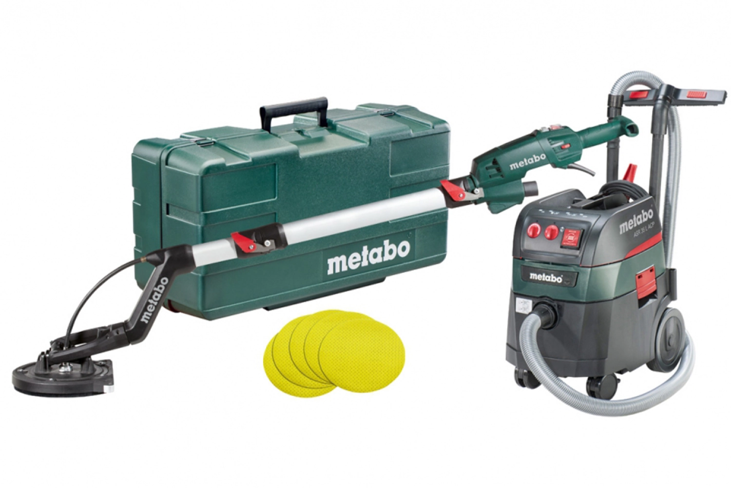 Metabo 690886000 Langnek Schuurmachine 225mm (LSV 5-225)&Alleszuiger / Bouwstofzuiger (ASR 35 L ACP) Combiset - 1400W - L-klasse - 35L