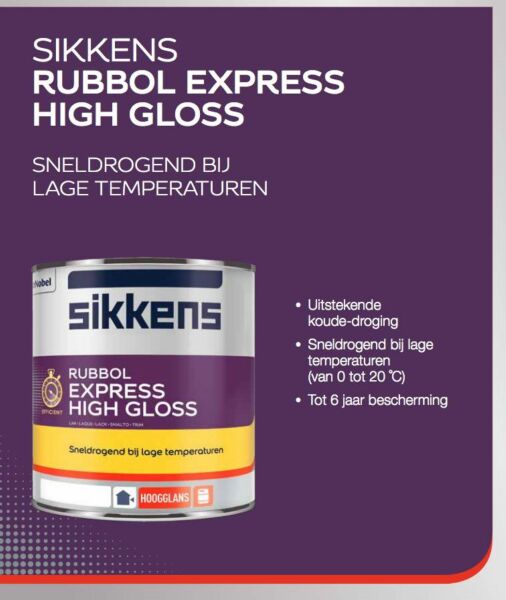Sikkens Rubbol Express High Gloss - Op Kleur Gemengd - 1L - Detailed view of the product