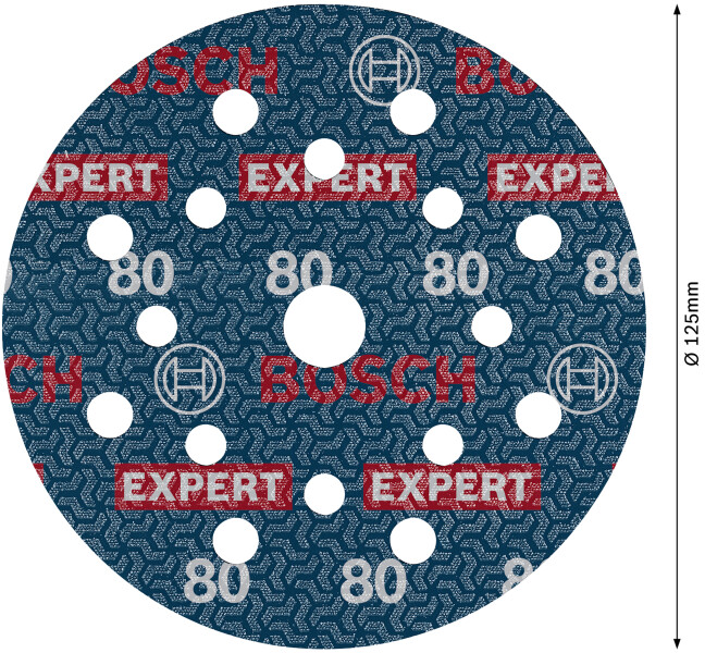 Bosch 2608902400 EXPERT Schuurschijf O780 Met Film Onderlaag - 125mm - K80 (6 Stuks) - Detailed view of the product