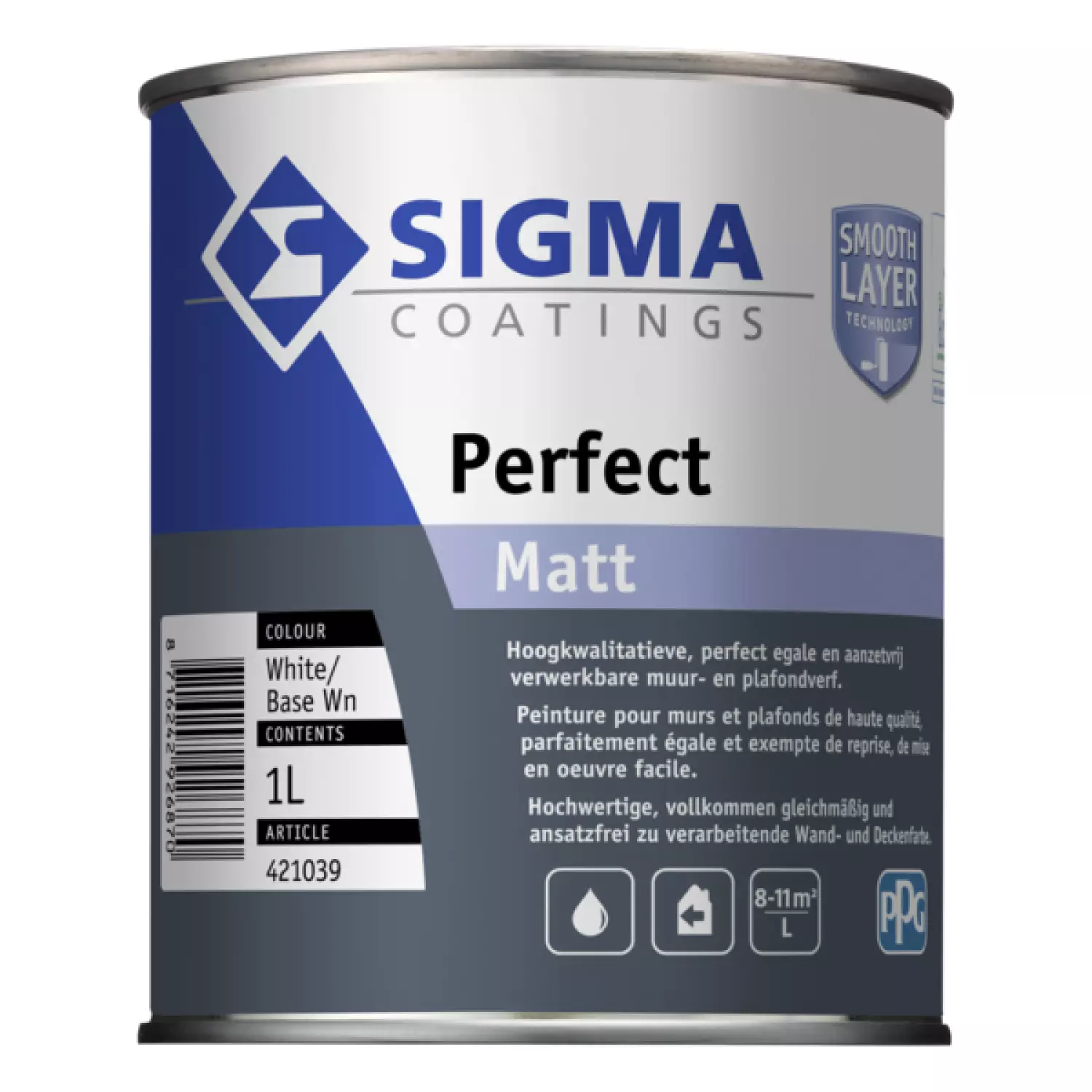 Sigma Perfect Matt - Op Kleur Gemengd - 1L - Muurverf