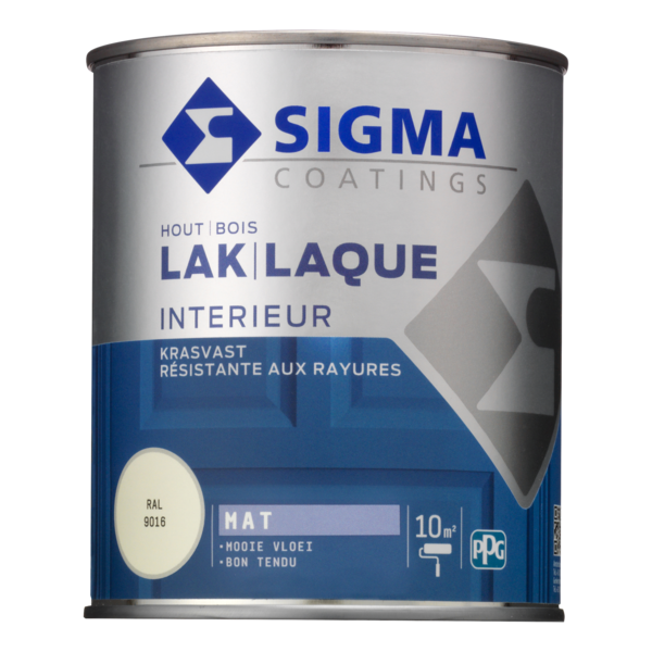 Sigma Interieurlak Ral 9016 Mat 0,75ltr