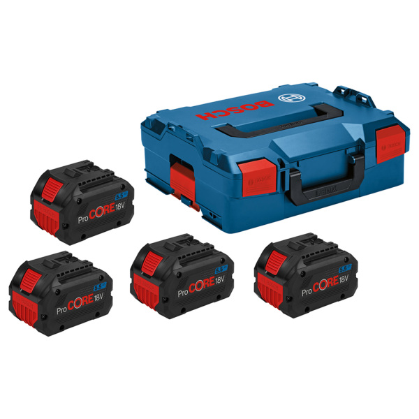 Bosch 1600A02A2U 4-delige Accu Set In L-BOXX - 4x 18V 5.5Ah Accu's - Detailed view of the product