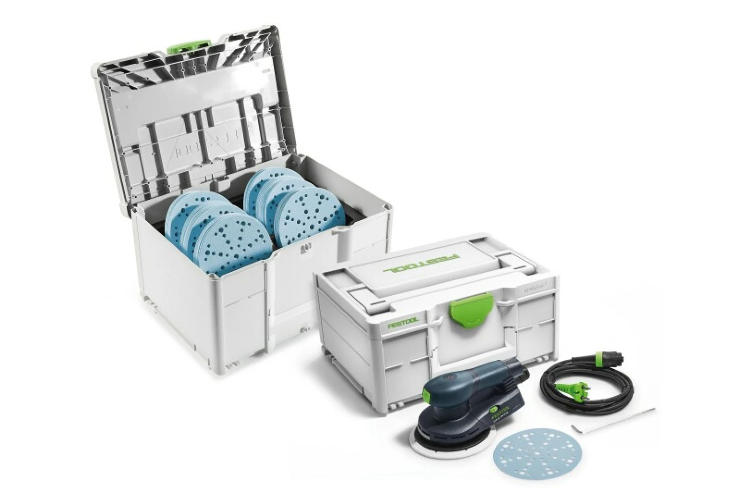 Festool ETS EC 150/5 EQ-SYS GR Excenterschuurmachine Inclusief Schuurschijvenset In Systainers afbeelding