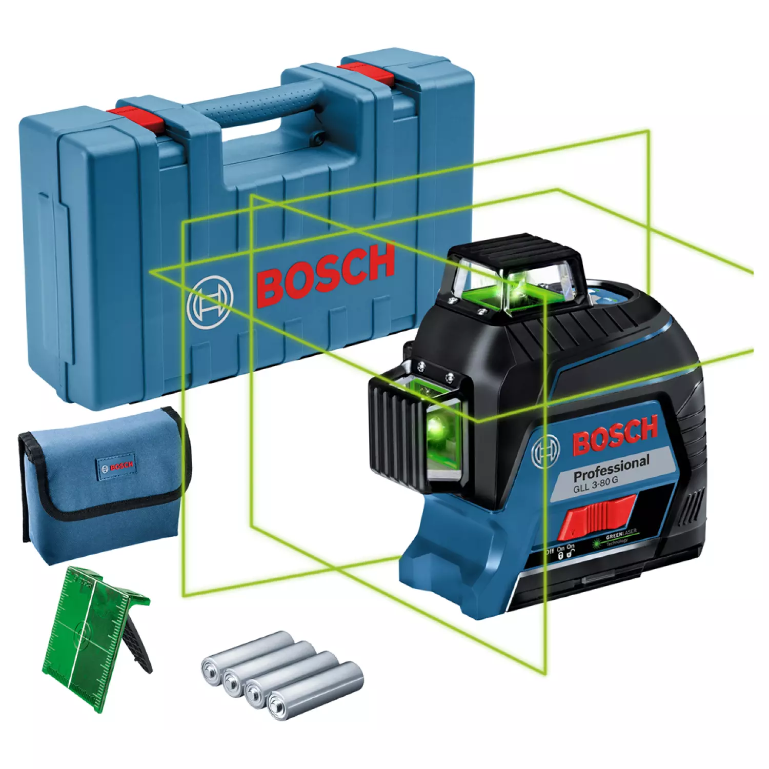 Bosch GLL 3-80 G Kruislijnlaser In Koffer - 30 - 120 M