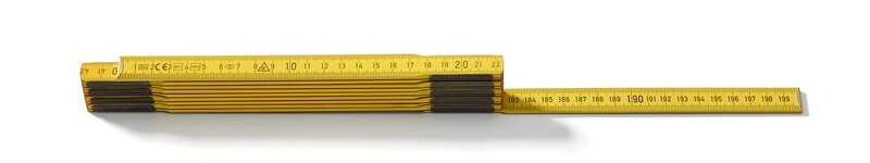 Hultafors P606G DU Duimstok - Hout - Geel - 2m - Detailed view of the product