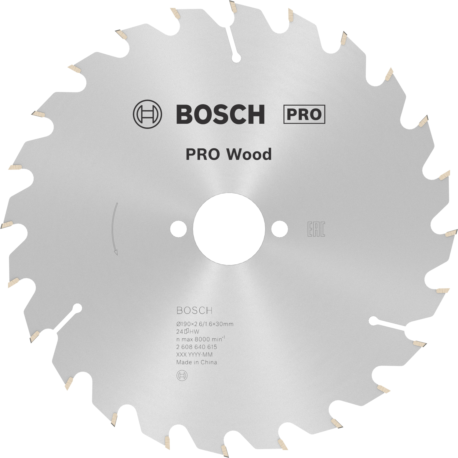 Bosch 2608640615 Pro Wood Cirkelzaagblad - 190 X 30 X 24T - Hout