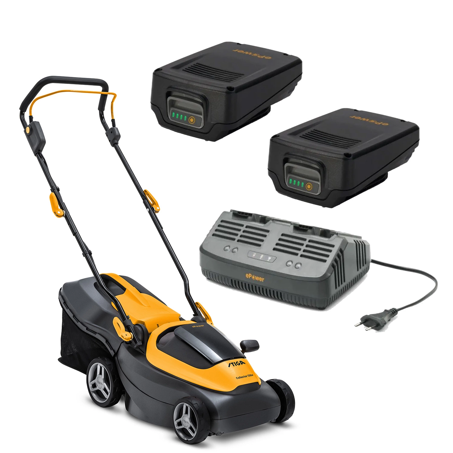 Stiga COLLECTOR 136e Kit Accu Grasmaaier Set (2x 2,0Ah) - 35L - 250m²