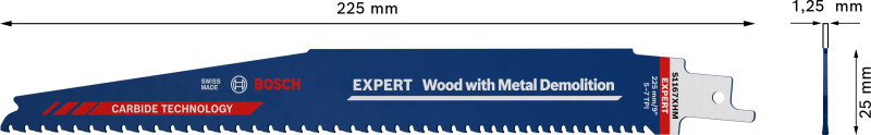 Bosch 2608900398 EXPERT Reciprozaagblad S1167XHM Wood With Metal Demolition - Detailed view of the product
