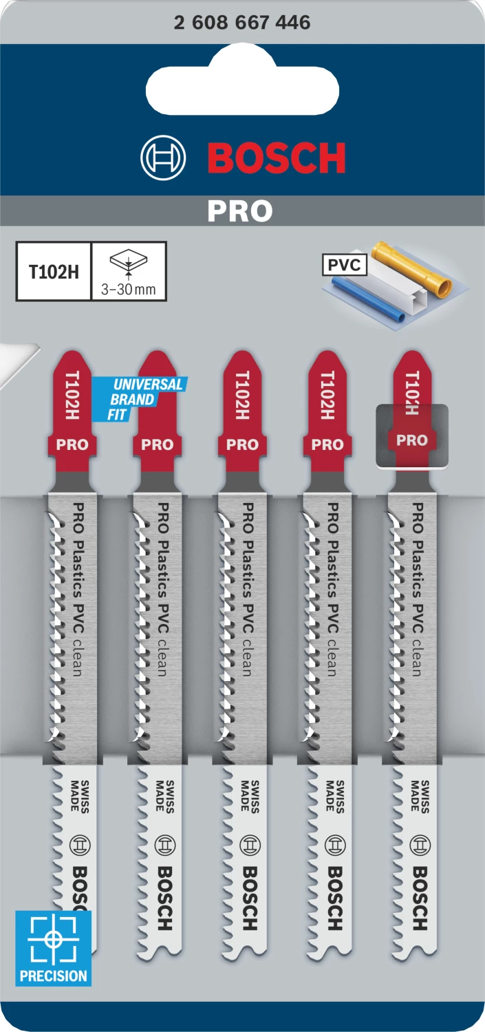 Bosch PRO T102H Plastics PVC Clean Decoupeerzaagblad - 100mm - Kunststof (5st) thumbnail 2