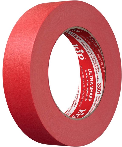 Kip Afplaktape 3301 Rood 24mmx50m vochtbestendig