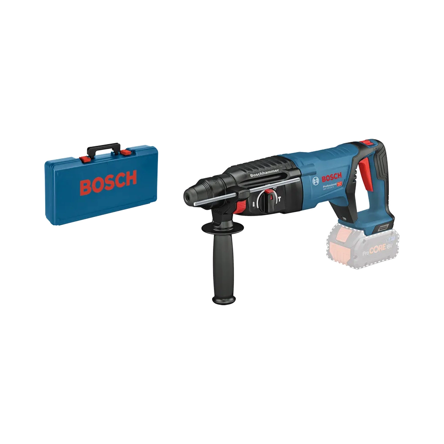 Bosch GBH 18 V-26 D 18V Li-ion Accu SDS-plus Boorhamer Body In Koffer - 2,5J - Koolborstelloos