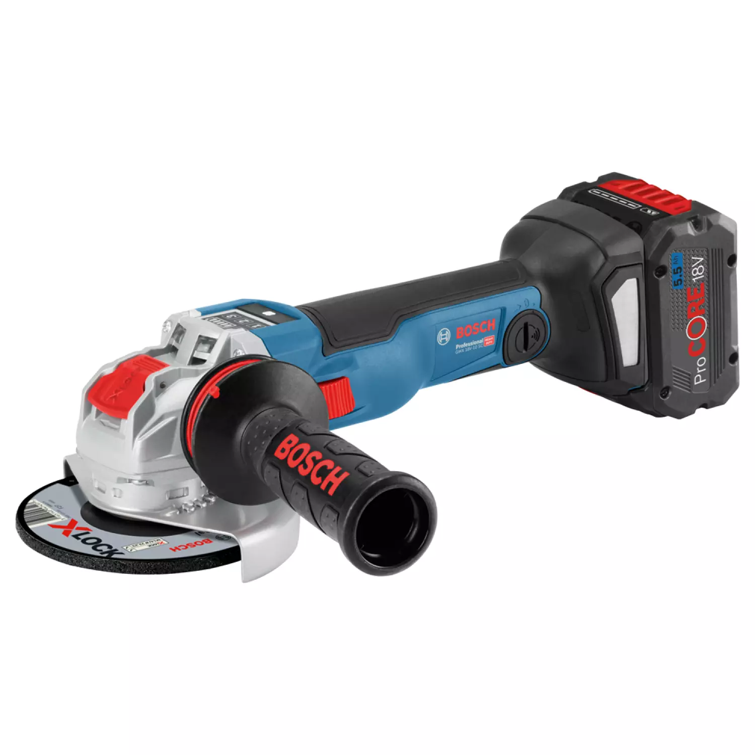 Bosch GWX 18V-10 SC 18V Li-ion Accu Haakse Slijper (2x 5.5Ah) In L-Boxx - 125 Mm