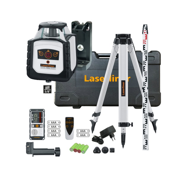 Laserliner Cubus 210 S Roterende Laser Set Incl. Statief, Ontvanger En Meetlat In Koffer - Rood - 40 M - IP66 afbeelding