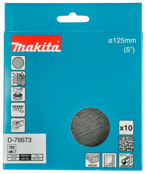 Makita D-78673 Schuurnet - 125mm K180 - Detailed view of the product