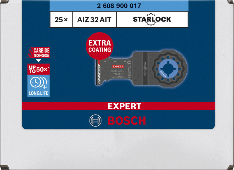 Bosch 2608900017 EXPERT Starlock CoatedCarbide Invalzaagblad AIZ 32 AIT Carbide, Metal 32 X 40mm - Detailed view of the product