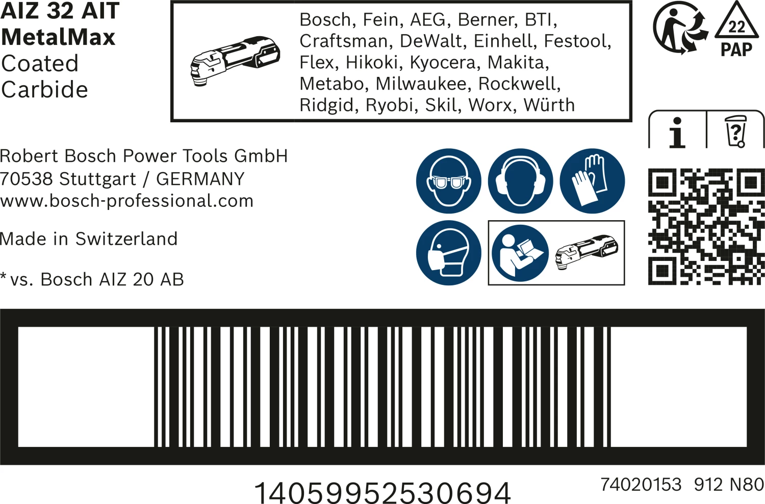 Bosch 2608900017 EXPERT Starlock CoatedCarbide Invalzaagblad AIZ 32 AIT Carbide, Metal 32 X 40mm thumbnail 3