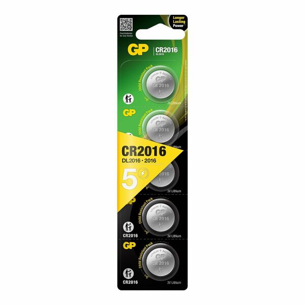 GP Lithium Knoopcel 3V (5st) - CR2016 - 0602016C5 - Detailed view of the product