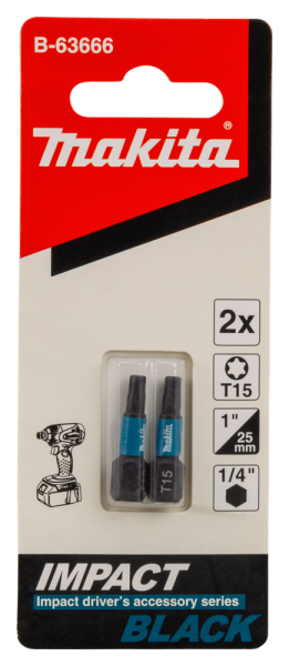 Makita B-63666 Slagschroefbit T15x25mm (2st) - Detailed view of the product
