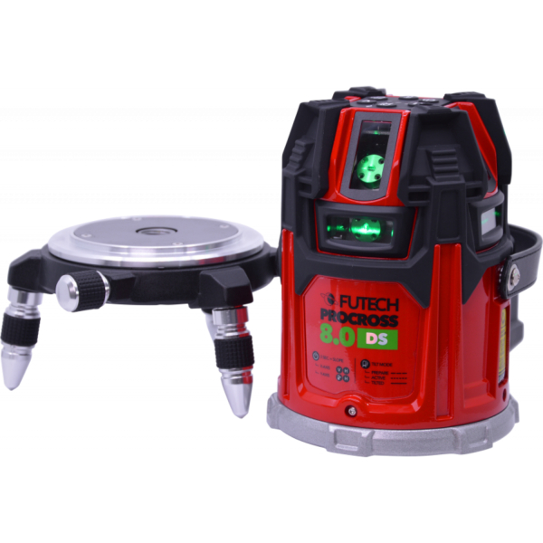 FUTECH Procross 8.0 DS Kruislijnlaser In Koffer Incl. Afstandsbediening En Ontvanger– Groen – 2x200m - 8 Lijnen - Detailed view of the product