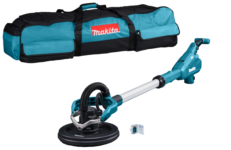 Makita DSL801ZU 18V Li-Ion Accu Langnek Schuurmachine Body Met Tas En AWS Zender - 225mm EAN: 88381745024