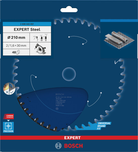 Bosch 2608643057 Expert Cirkelzaagblad - 210 X 30 X 48T - Metaal - Carbide - Detailed view of the product