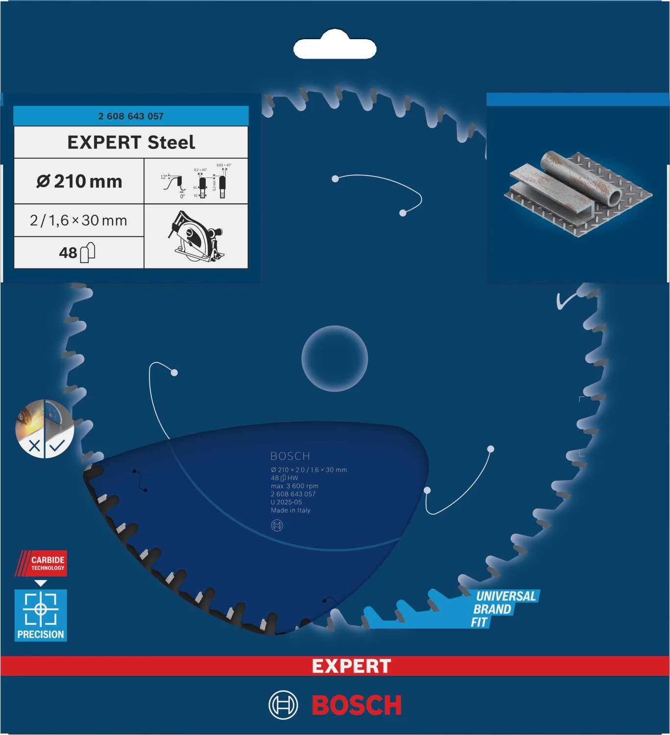 Bosch Expert for Steel Cirkelzaagblad 210mm