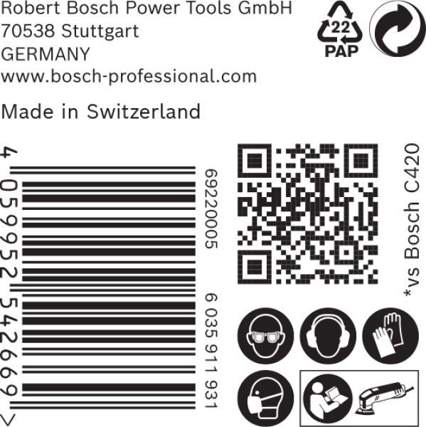 Bosch 2608900928 EXPERT Schuurvel C470 Best For Wood And Paint - 93mm - K80 - Voor Multi-Cutter - 6 Gaten - 50st - Detailed view of the product