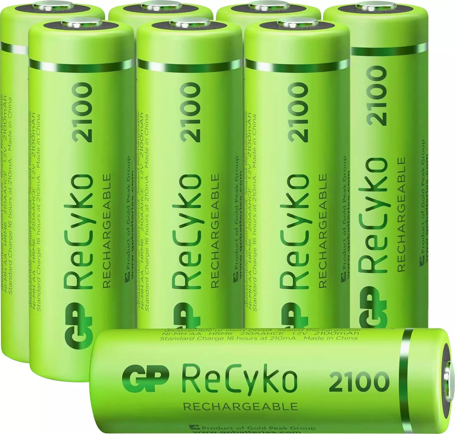 GP NiMH 2100 MAh ReCyko Oplaadbaar Batterij 1,2V (8st) - AA - GPRCK210AA086C4